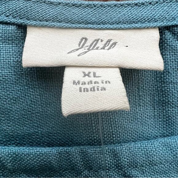 J.Jill 2 Piece Blue Linen Embroidered Skirt Set Size XL ,18 - Picture 6 of 13